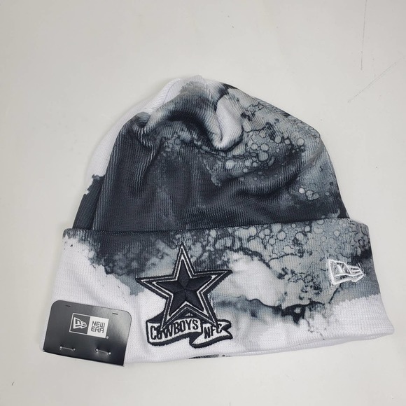NEW New Era 2022 Sideline Ink Dye Cuffed Knit Hat - Dallas Cowboys Black - Picture 1 of 5